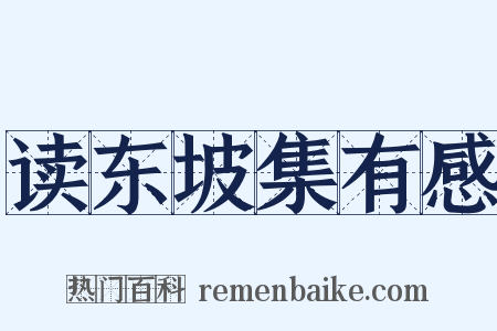 读东坡集有感是什么意思的图片